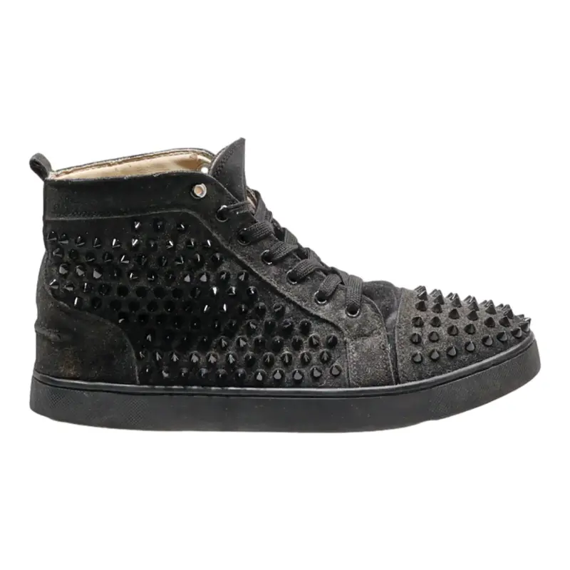CHRISTIAN LOUBOUTIN High Top Trainers Black Suede Womens UK 5
