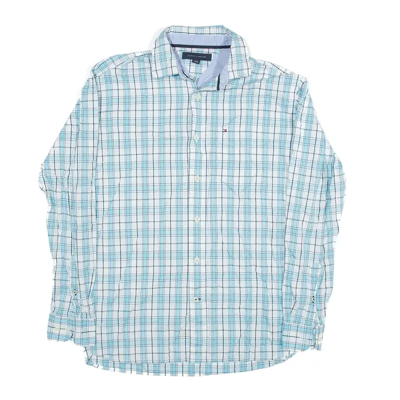 TOMMY HILFIGER Shirt Blue Check Long Sleeve Mens S