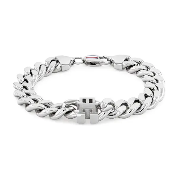 Tommy Hilfiger Bracciale In Acciaio Distintivo 2790664 - Lunghezza: 17,5 Cm