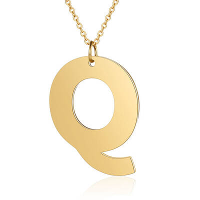 201 Stainless Steel Initial Pendants Necklaces
