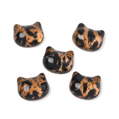 Transparent Leopard Print Resin Cabochons