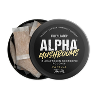 ALPHA MUSHROOM Vanilla Pouches by Fully Loaded - Focus, Mind, Body, Immunity Support - Lion's Mane, Cordyceps, Chaga, Sugar F...