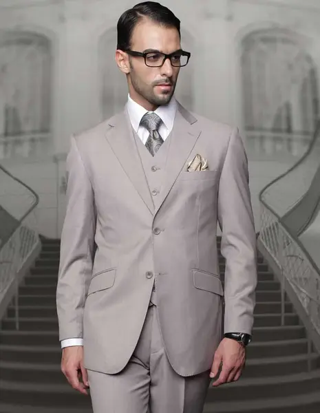 Statement Big & Tall Mens 100% Wool 3 Piece Fashion Suit