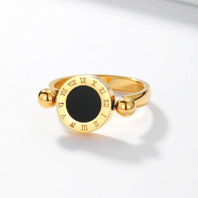 Roman Numerals Brass Finger Ring