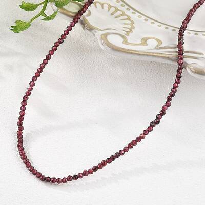 Natural Garnet Beaded Necklaces