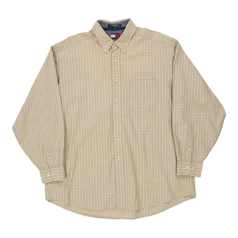 Tommy Hilfiger Checked Shirt - XL Beige Cotton