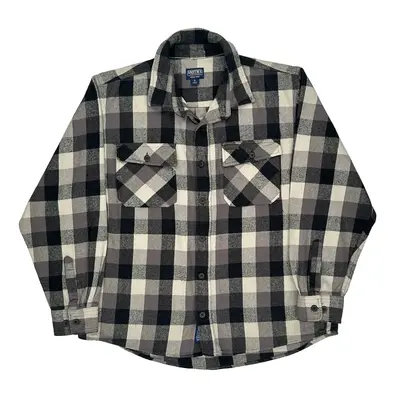 Smith'S Checked Flannel Shirt - XL Black & White Cotton