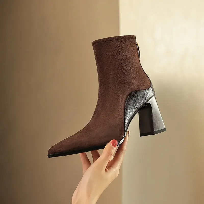 CHIKO Asheley Pointy Toe Block Heels Ankle Boots