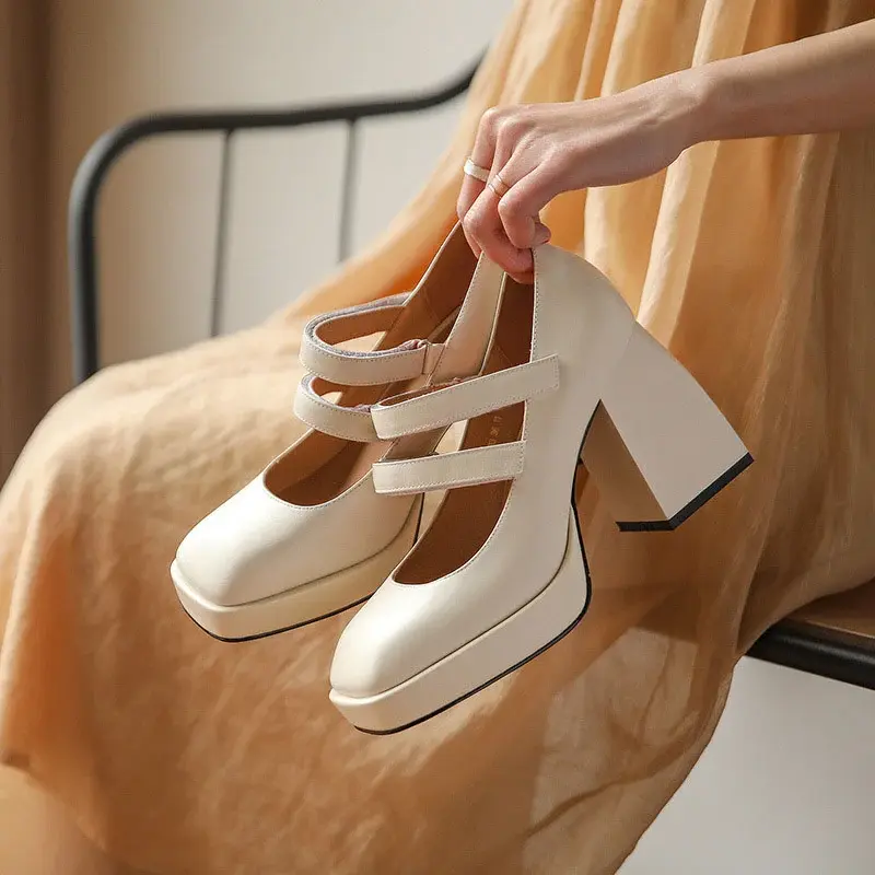 CHIKO Irina Square Toe Block Heels Mary Jane Shoes