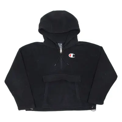 CHAMPION Cropped Womens Black Hoodie Pullover XS