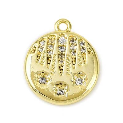 Brass Micro Pave Clear Cubic Zirconia Pendants