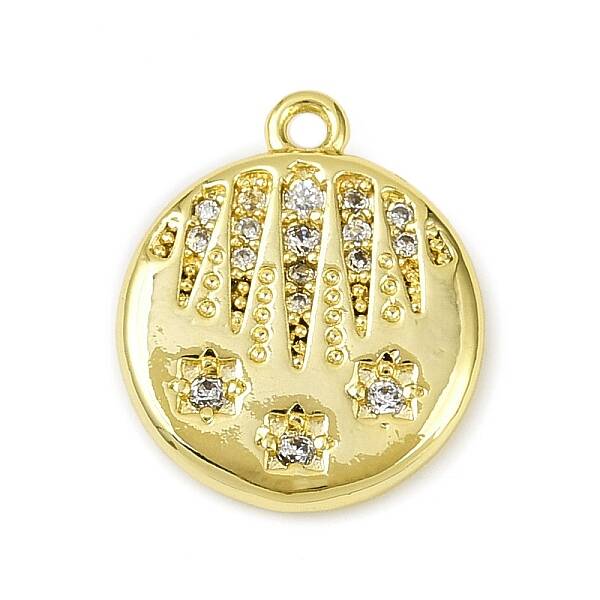 Brass Micro Pave Clear Cubic Zirconia Pendants