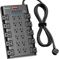 SUPERDANNY Power Strip Surge Protector  22 AC Outlets  6 USB Ports 1875W/15A 2100J Heavy Duty Protection  6.5ft Flat Plug Ext...