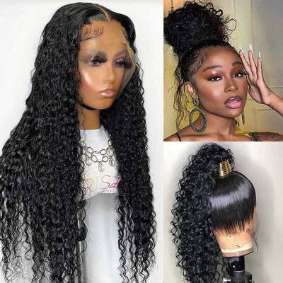 Pre Plucked Deep Wave 360 Transparent Lace Wig 360 Full Lace Frontal Wigs With Baby Hair Ashimary Hair Wigs