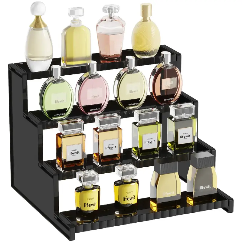 Lifewit 12 Inch Clear Display Stand  for Cologne, Fragrance, Figures, Cupcakes & Perfumes - Versatile Storage for Vanity
