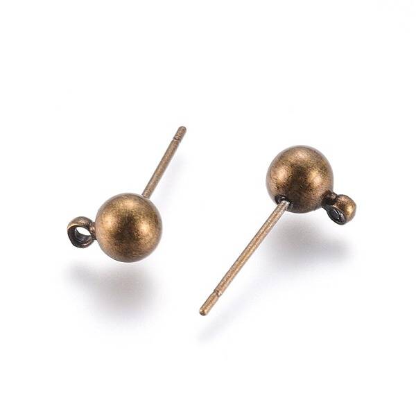 Brass Ball Post Ear Studs