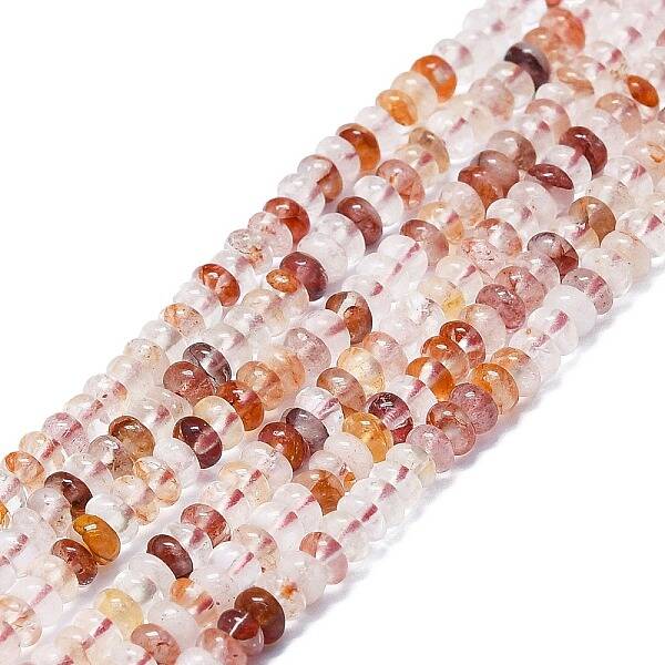 Natural Red Hematoid Quartz/Ferruginous Quartz Beads Strands