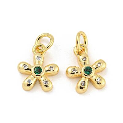 Brass Micro Pave Cubic Zirconia Pendants