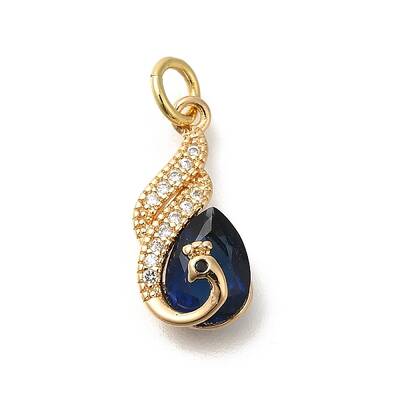 Brass Cubic Zirconia with Glass Pendants