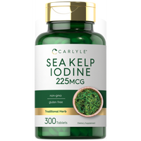 Carlyle Sea Kelp Iodine Supplement | 225mcg | 300 Tablets | Non-GMO, Gluten Free | Traditional Herb Supplement