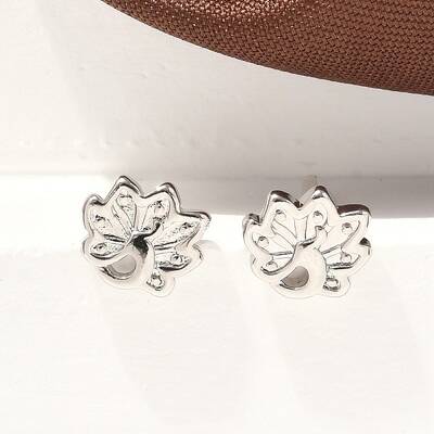 Peacock Brass Stud Earrings