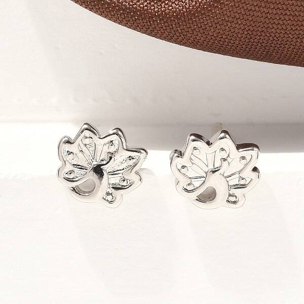 Peacock Brass Stud Earrings