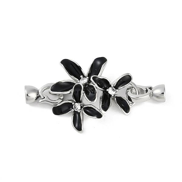 Brass Micro Pave Clear Cubic Zirconia Fold Over Clasps