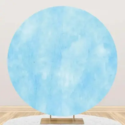 Round Bright Blue Abstract Texture Birthday Backdrop - Aperturee