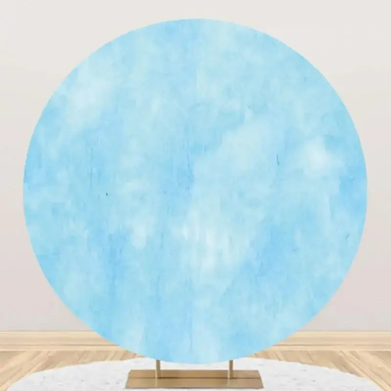 Round Bright Blue Abstract Texture Birthday Backdrop - Aperturee
