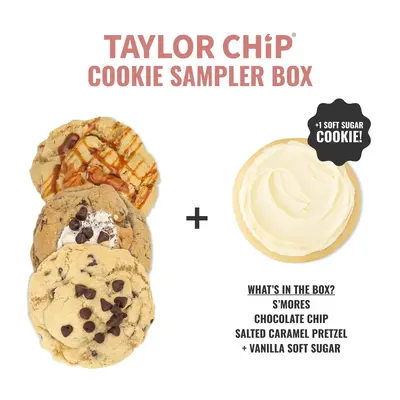 Taylor Chip Cookies: Variety Pack + Best Sellers - Chocolate Chip, Salted Caramel Pretzel, S'mores