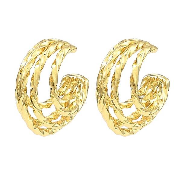 Rack Plating Brass Multi Lines Cuff Earrings