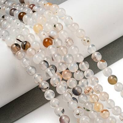 Natural Dendritic Agate Beads Strands