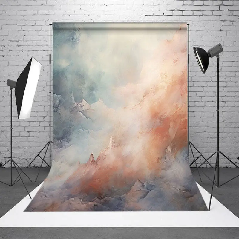 Green Red Abstract Ink Painting Photography Backdrop