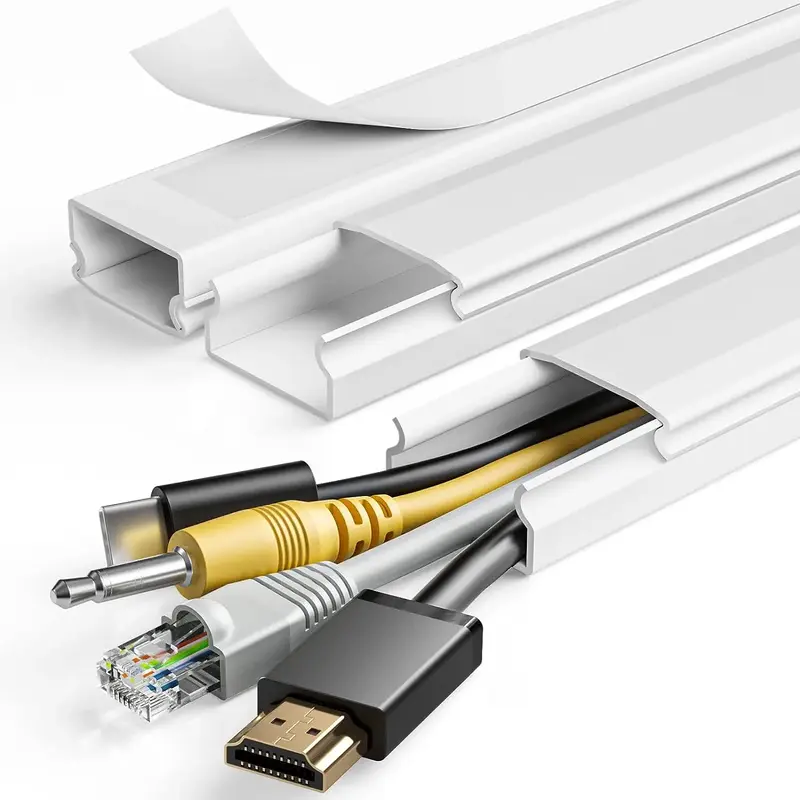 47 Inch Extension Cord Hider, 1 Count Cord Channel Cable Concealer, Extension Cord Cover for Wall, Easy Install Cable Managem...