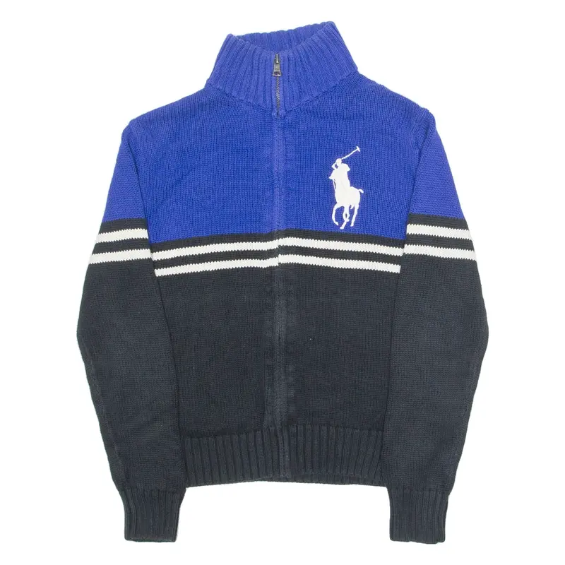 POLO RALPH LAUREN Boys Jumper Black High Neck Tight Knit XL