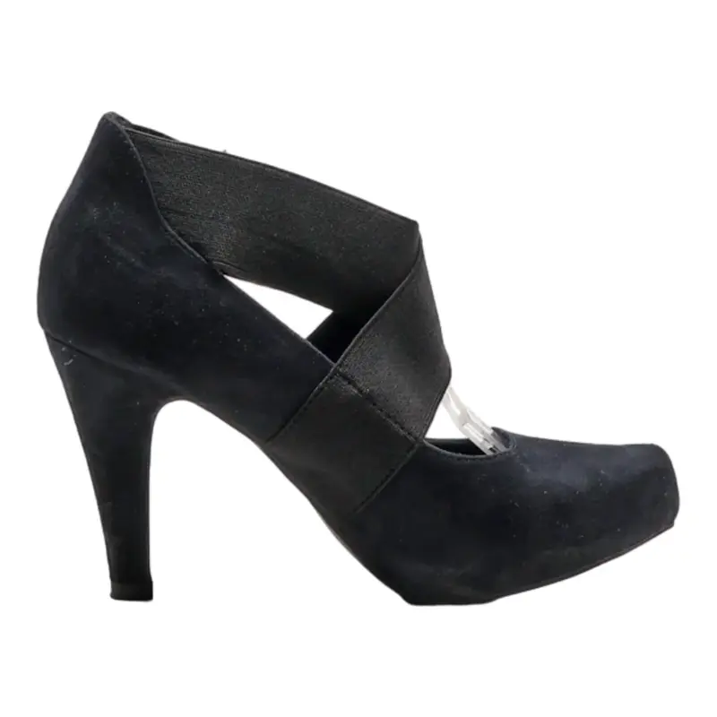 MARCO TOZZI Mary Jane Heels Black Leather Womens UK 5