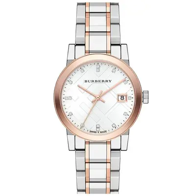 Burberry BU9127 Silver Dial Two-tone Ladies Watch