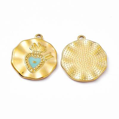 PVD Vacuum Plating 201 Stainless Steel Enamel Pendants