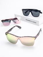 Modern Tortoise Shell Pattern Flat Top Styling Rich Girl Sunglasses, Cute Sun Protection Sunglasses for Women & Men, Travel A...