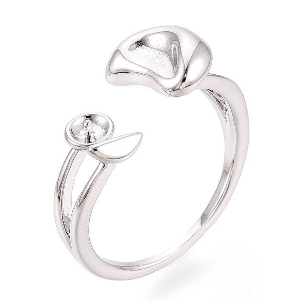 Moon Brass Cuff Ring Settings