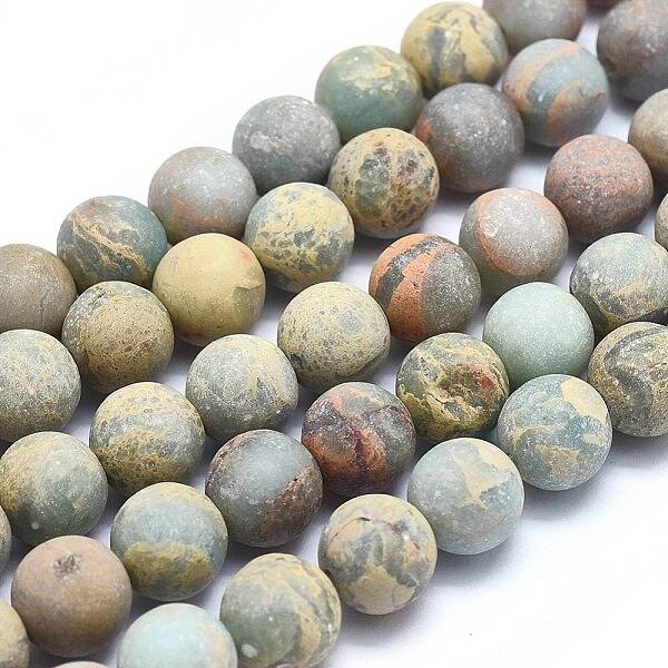 Natural Aqua Terra Jasper Beads Strands