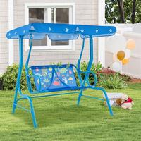 Costzon All-Weather kids Patio Swing,  2-Seater Porch Swing Lounge Chair Hammock w/Removable Canopy, Outdoor Swing Bench Fath...
