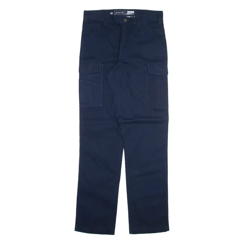 CARHARTT Cargo Mens Trousers Blue Relaxed Straight W32 L36