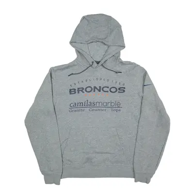 NIKE Denver Broncos Hoodie Grey Pullover Mens M