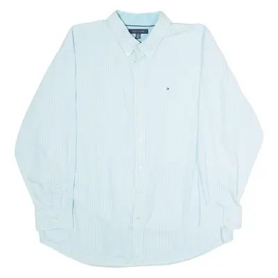 TOMMY HILFIGER Mens Shirt Blue Striped Long Sleeve 2XL