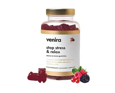 Venira Stop Stress and Relax - No More Stress Gummy Candies - Berries 60pcs