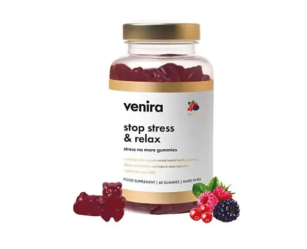 Venira Stop Stress and Relax - No More Stress Gummy Candies - Berries 60pcs