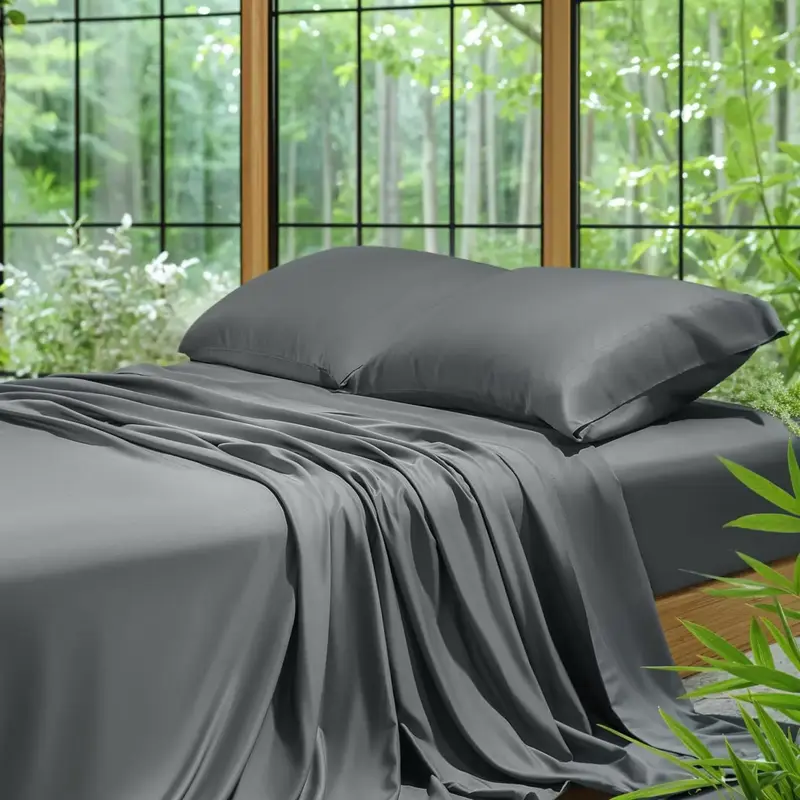 Sonoro Kate Pure Bamboo Bed Sheet Set - 4/6 Pieces Soft & Cooling, Organic Viscose Derived from Bamboo, 16 Inch Deep Pockets,...