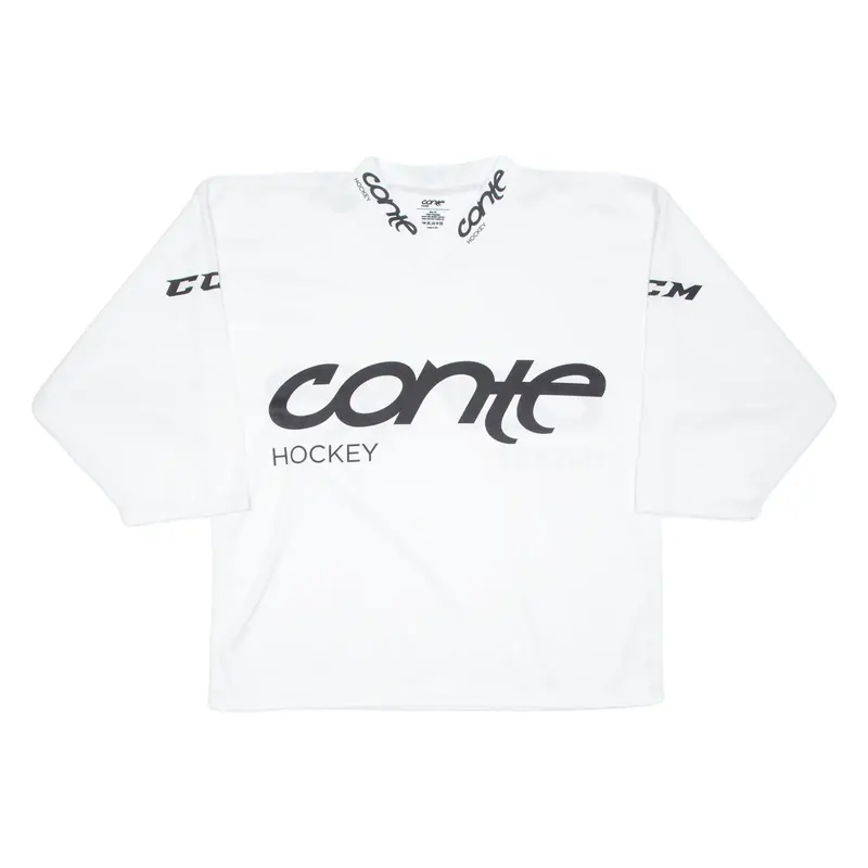 CONTE HOCKEY Mens Jersey White Long Sleeve V-Neck XL