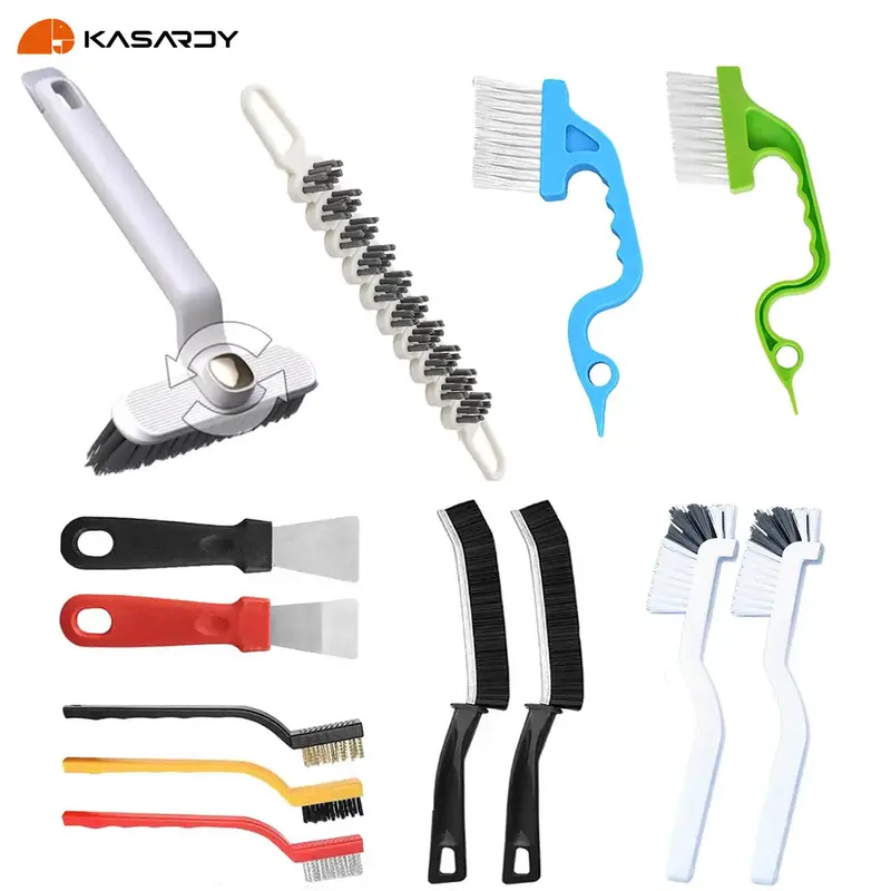 Kasardy 13 Pcs Cleaning Brush Set, Hard-Bristled Crevice Cleaning Brush, Multifunctional Gap Cleaning Brush Tool Set for Hous...